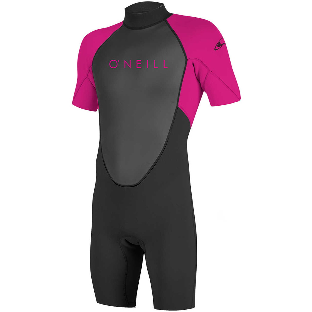 2025 O'Neill Youth Reactor II 2mm Back Zip Shorty Wetsuit 5045 - Black / Berry